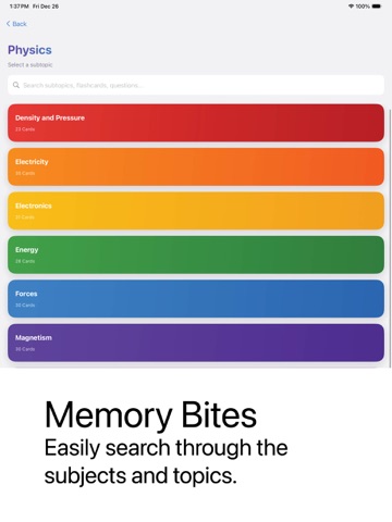 MemoryBites: Definition & Quiz iPad screenshot