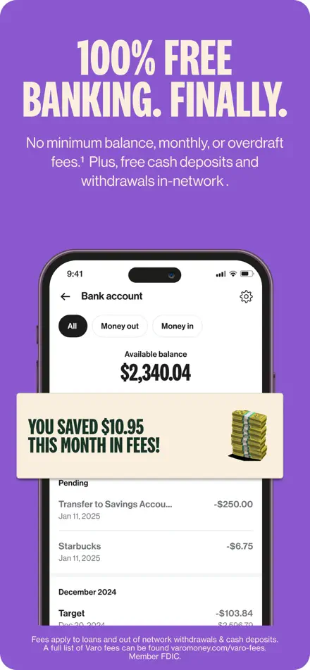 Varo Bank app screenshot 1