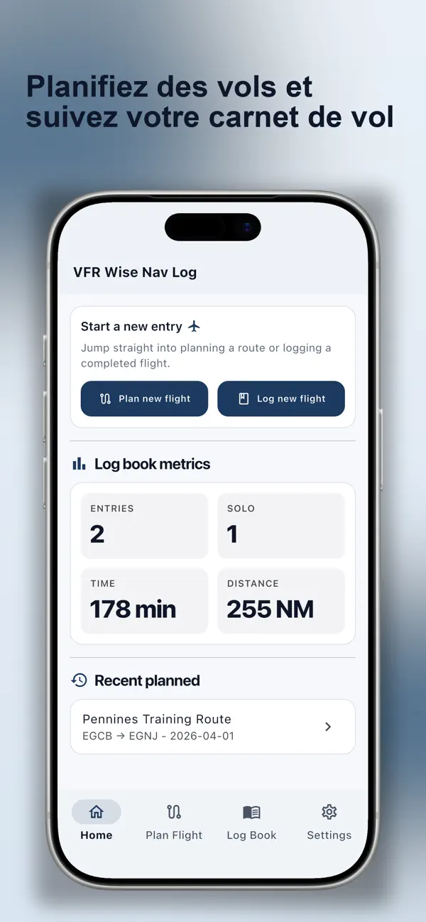 Screenshot #1 pour VFR Wise PLOG — Planificateur