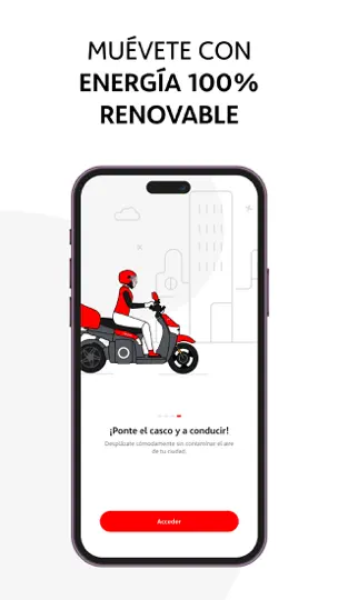Captura de pantalla de ACCIONA Motosharing Movilidad en iPhone 7