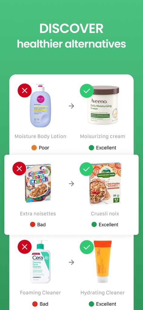 Yuka - Food & Cosmetic Scanner - 健康的な代替品