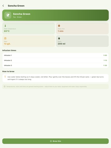 Brewory: Tea & Coffee Timer iPad screenshot