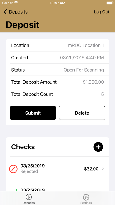 North State Business Deposit Screenshot