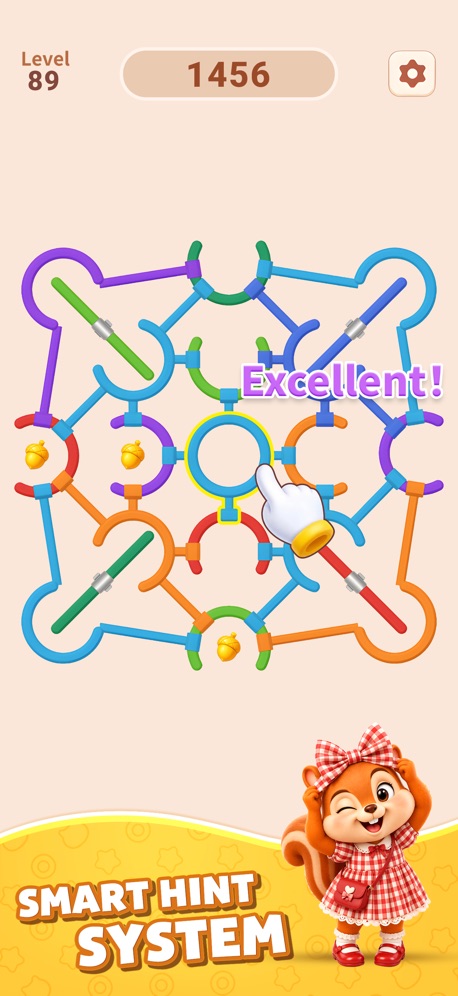 Rotate Rings App Store screenshot 6, headline “SMART HINT SYSTEM”. A person in the picture.