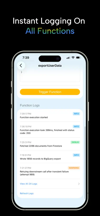 Captura 4 de 4 de Firelog: Firebase Console App