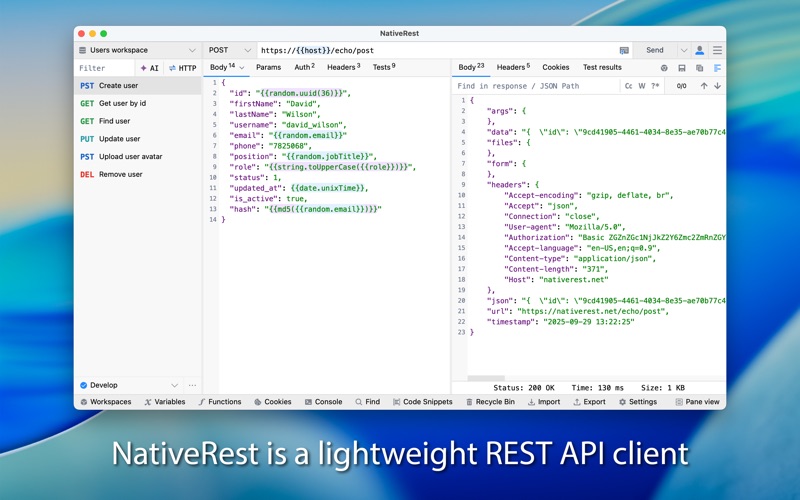 NativeRest screenshot