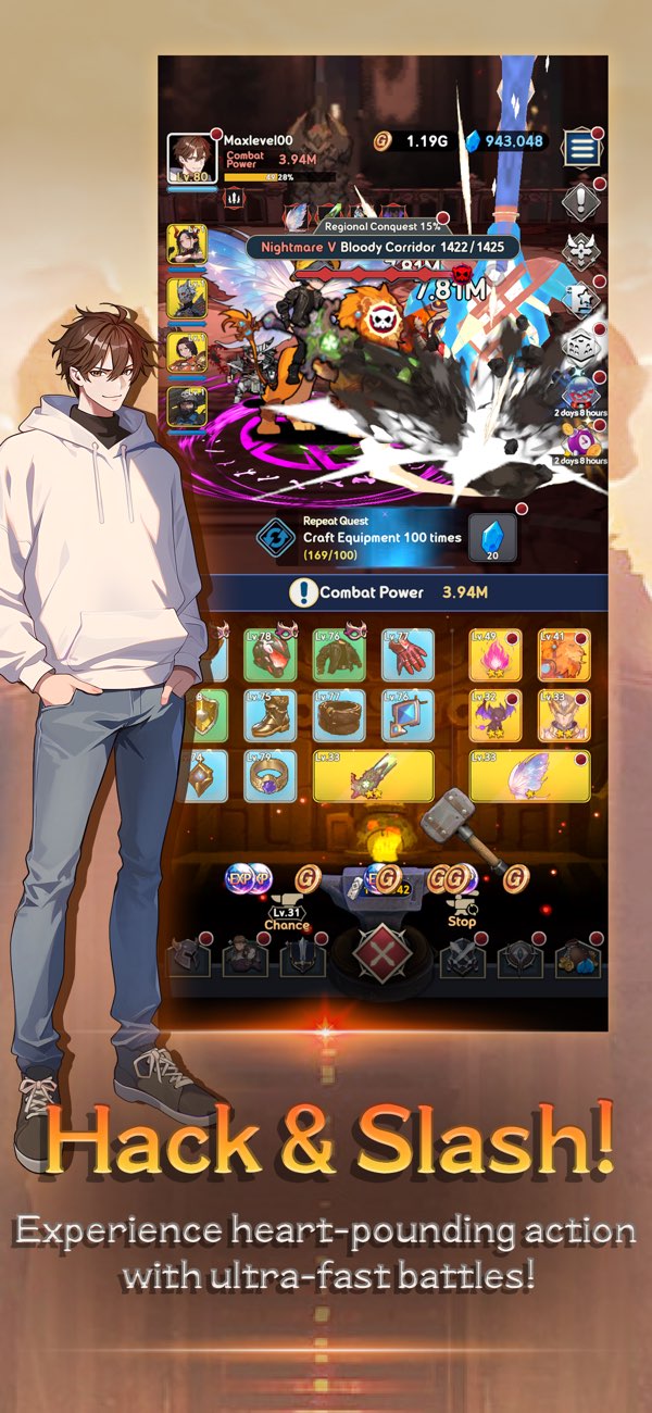 Max Level Idle Hack screenshot 6 - game app interface