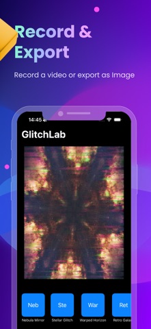 Glitch & VHS Video Effects Art iPhone screenshot