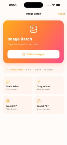 Batch Image – ZIP & PDF Export Screenshot 1 of 3