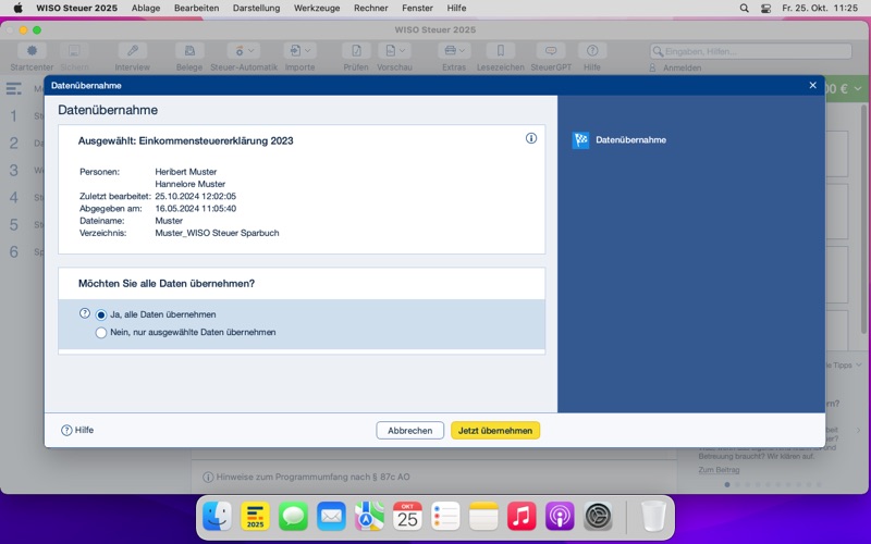 WISO Steuer 2025 Screenshot