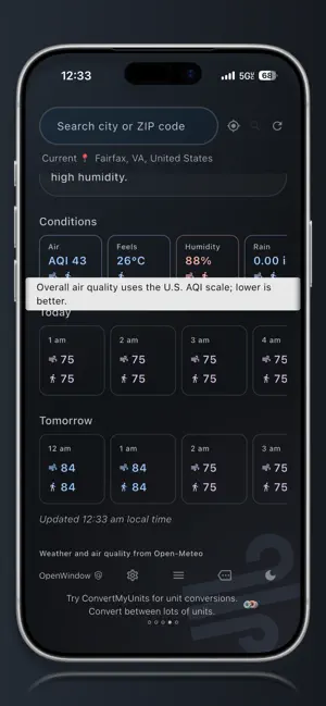 OpenWindow: Weather tracker screenshot 2