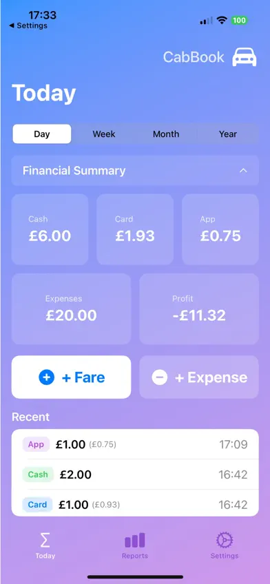 CabBook screenshot 1