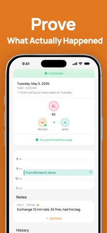 Kidtime Coparent Calendar Chat iPhone screenshot