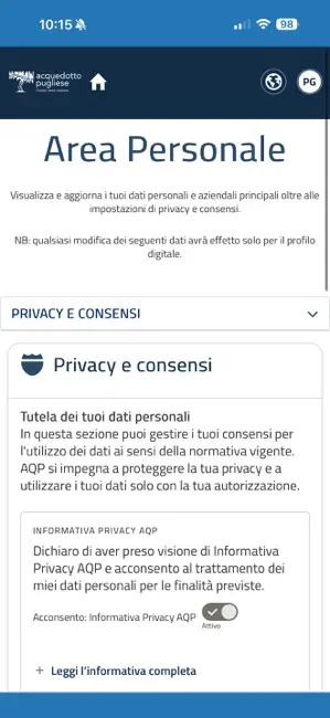 MyAQP iPhone screenshot 1