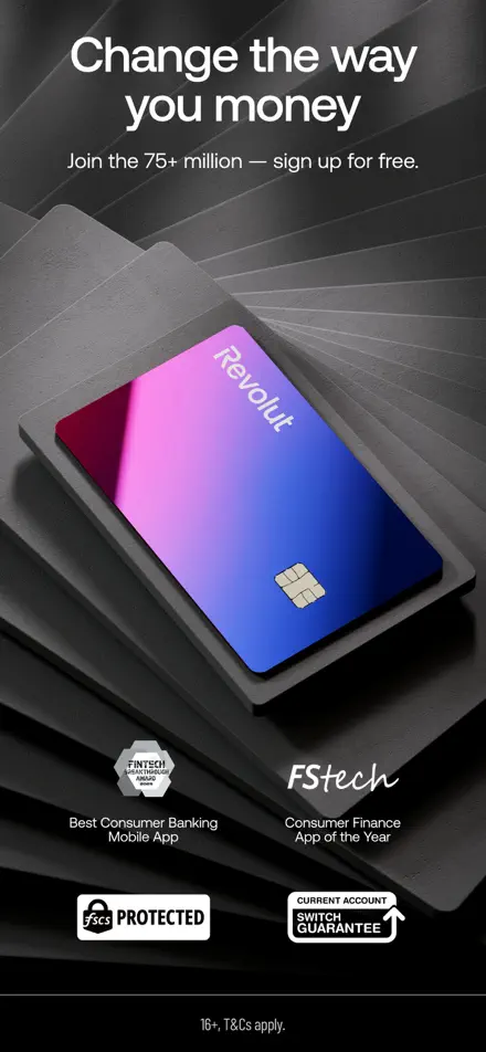 Zrzut ekranu aplikacji Revolut 1