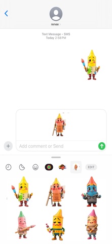 Blushing Crayon Stickers screenshot