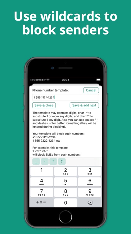 WideProtect SMS Blocker