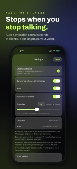RoadNotes: Voice Notes screenshot 2