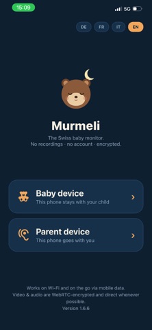 Murmeli - Baby Monitor iPhone screenshot