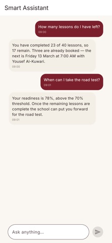 Al Rayah Driving School iPhone screenshot