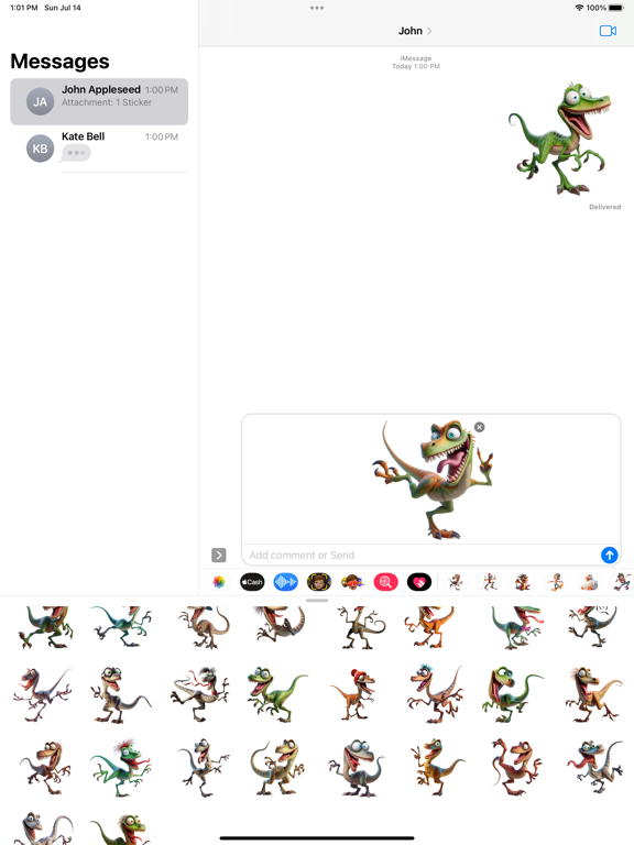 Screenshot #5 pour Goofy Velociraptor Stickers