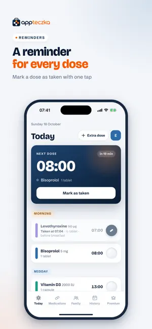 APPteczka: medicine reminders screenshot 1