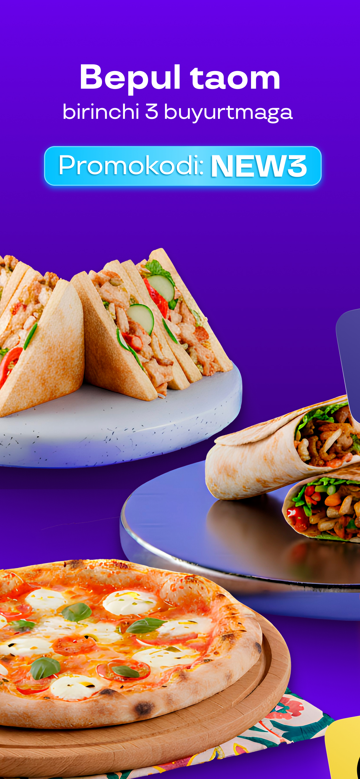 Uzum Tezkor－Ovqat, mahsulotlar