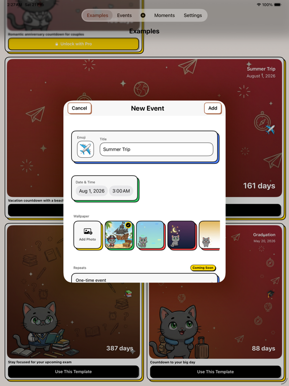 Nseet - Days Counter & Tracker iPad screenshot