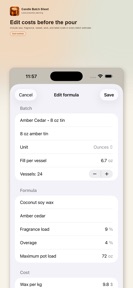Candle Batch Sheet screenshot