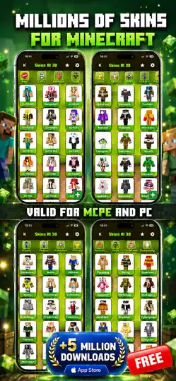 Skinler Için Minecraft AI 3D iPhone Ekran Görüntüsü 1