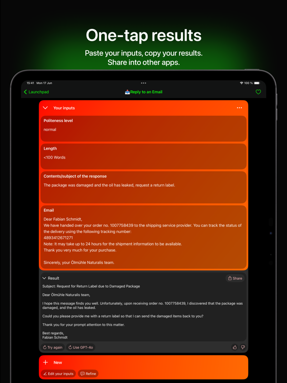 Potions – AI Shortcuts iPad screenshot 3 - Productivity app