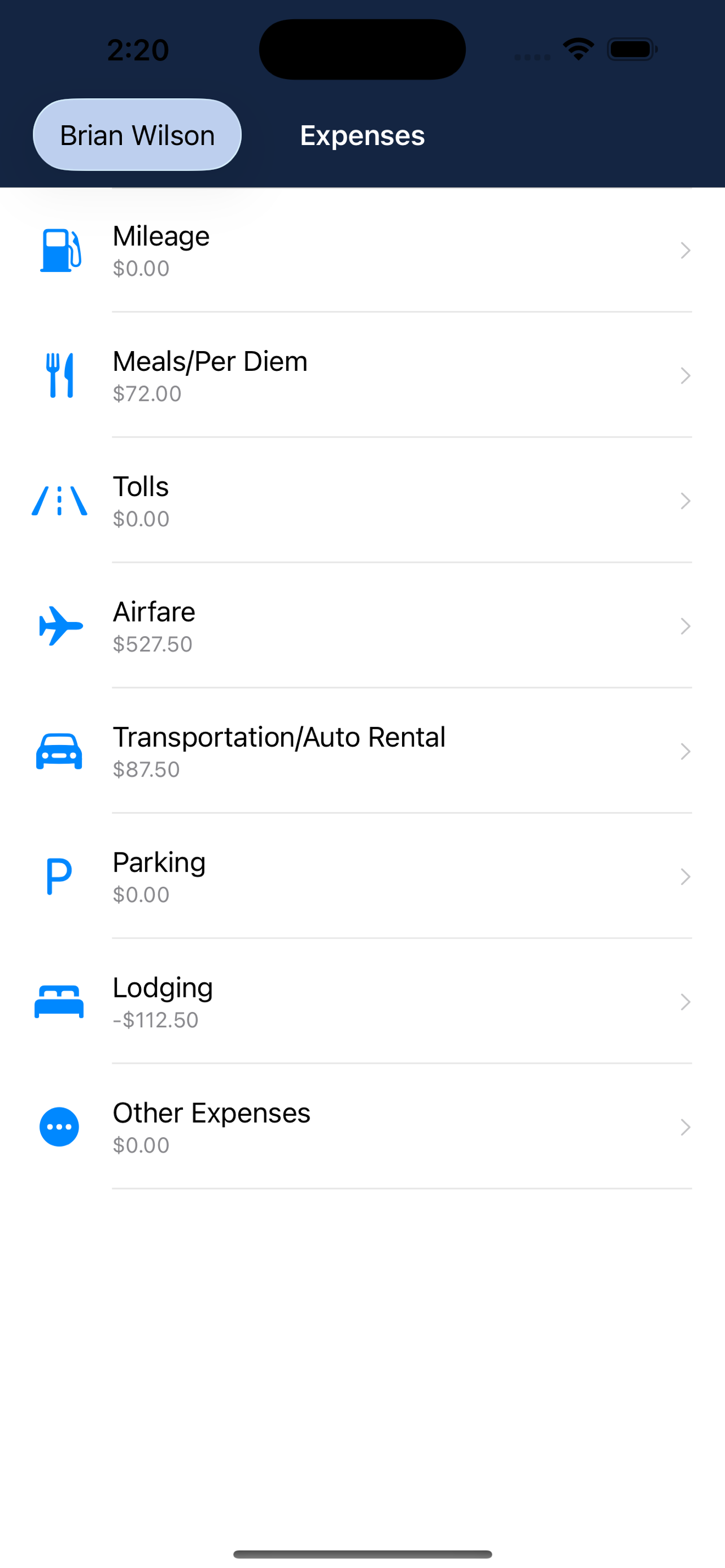 NAWGJ Expense Tracking screenshot 2