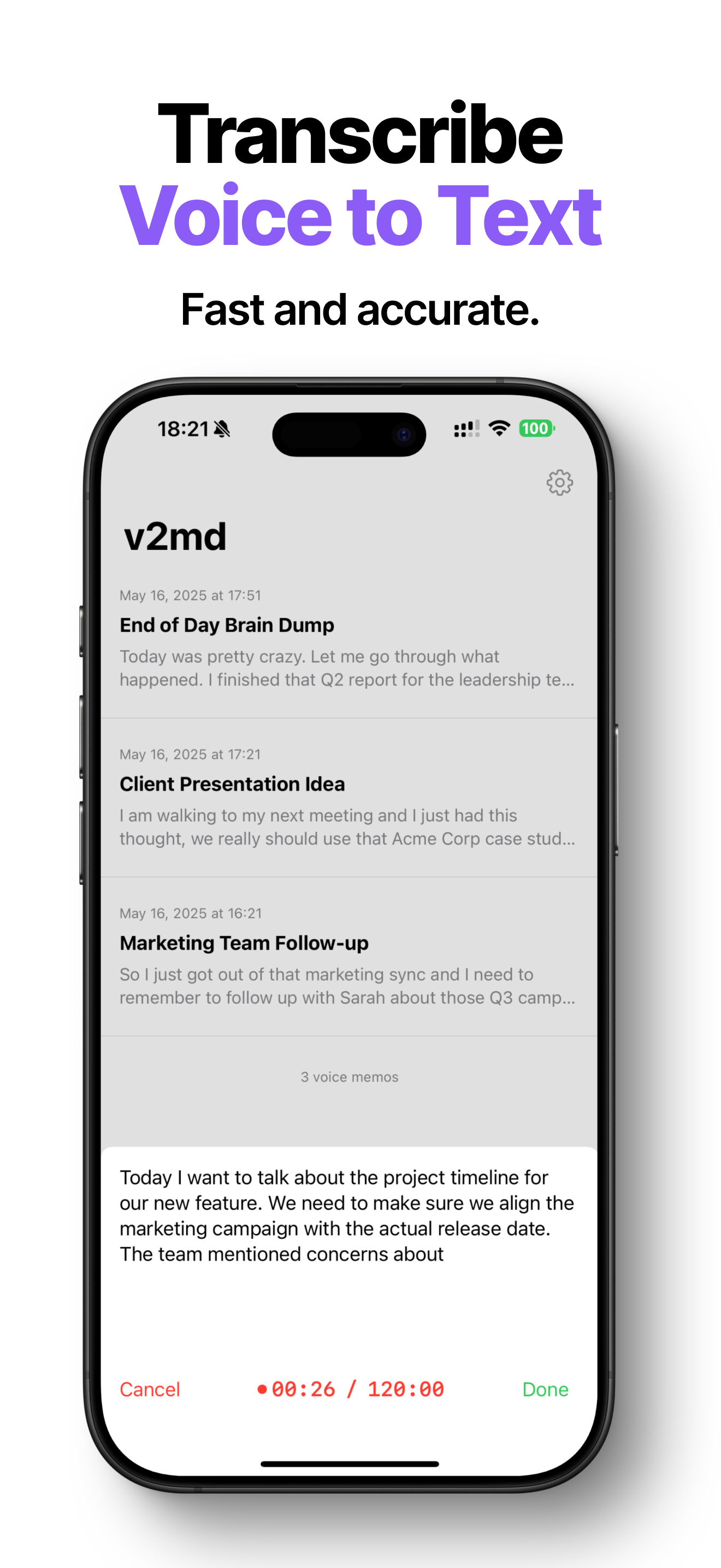 v2md: Transcribe Audio to Text