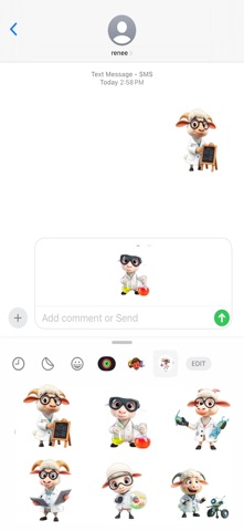 Scientist Sheep Stickers screenshot