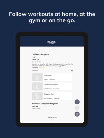 Kleos Fitness iPad screenshot