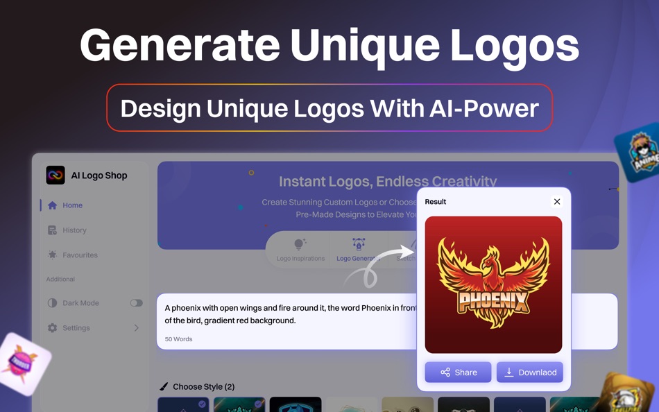 #3. AI Logo Maker : Custom Design (macOS) بواسطة: Usman Ali