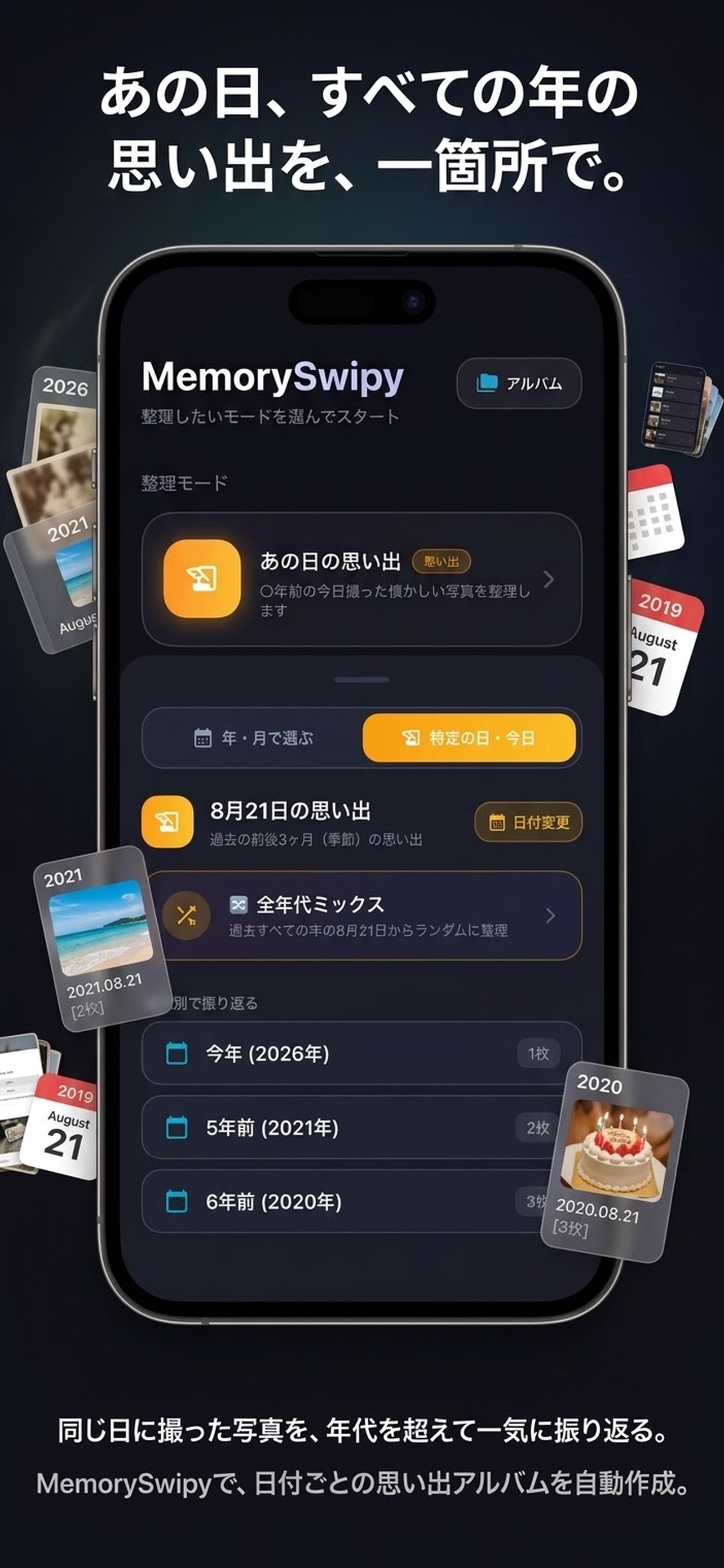 Screenshot 2 of 写真整理はスワイプで！MemorySwipy