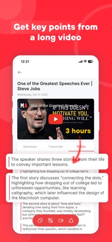 Live Video Summarizer: AI Tool iPhone screenshot