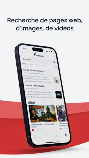 Capture d'écran de Swisscows Private Search sur iPhone 2