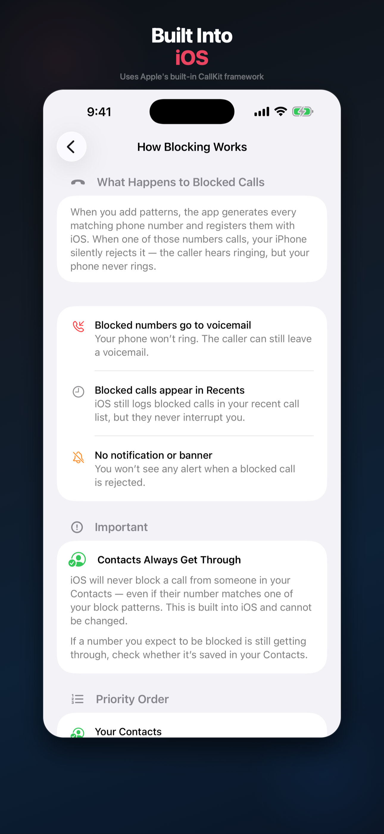 Phone Spam Pattern Blocker