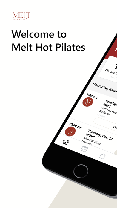 Melt Hot Pilates iPhone screenshot 1 - Health & Fitness app