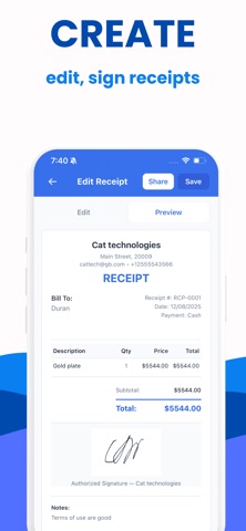 Receipt Maker : Make Receipt iPhone screenshot