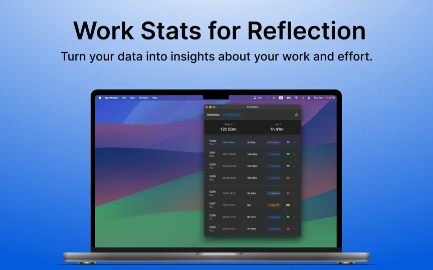 Скриншот Workhorse - Work Hours Tracker на iPhone 5