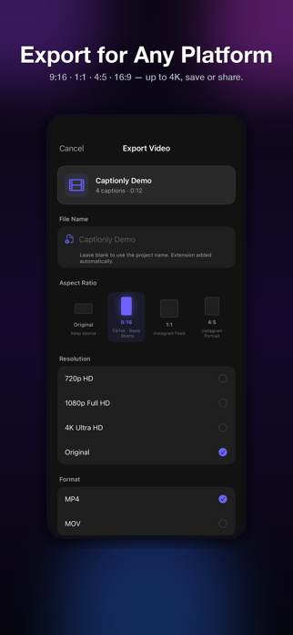 Captionly: AI Subtitle Maker Screenshot 2 of 5