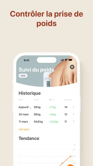 Capture d'écran de Grossesse – Suivi & Calendrier sur iPhone 4