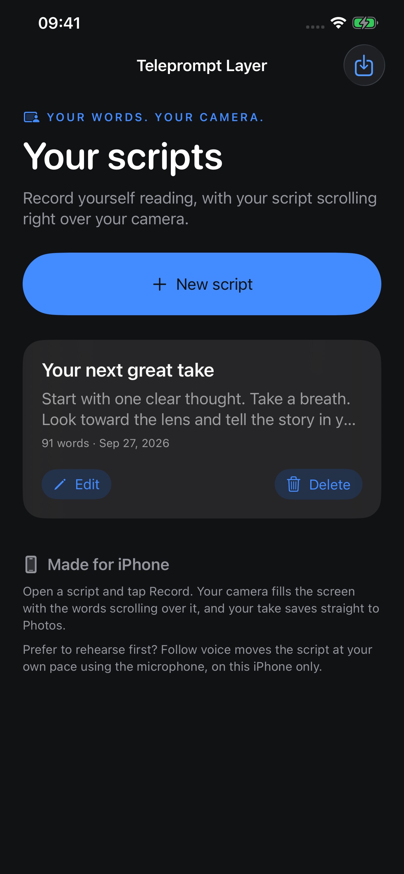 Screenshot 2 of Teleprompt Layer