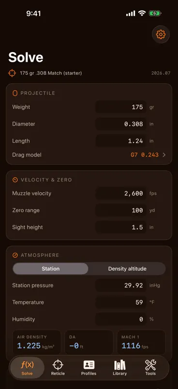Driftwright Ballistics: Calc screenshot 1 of 5