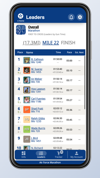Air Force Marathon Events Screenshot
