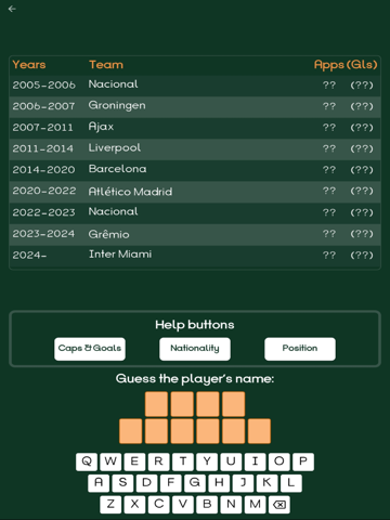 Guess The Player Football Quiz iPad screenshot