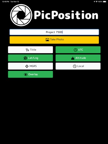 PicPosition iPad screenshot
